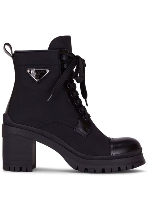 block heel combat boot prada|prada 55 leather ankle boots.